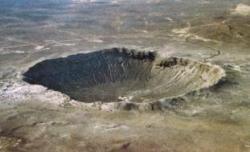 Photo of the Barringer Meteor Crater in Arizona