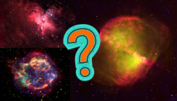 Images of nebulae in space with a question mark in the centre